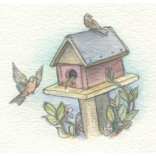 Miniature Painting - Birdhouse  						